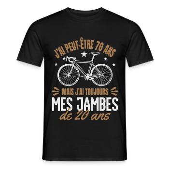 Cycliste Cadeau humour personnalisé - T-shirt homme - noir - Devant - AI Model Male 178 light (178cm)