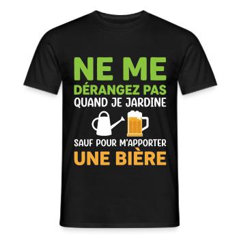 Jardinage Bière Cadeau Humour Personnalisé - T-shirt homme - noir - Devant - AI Model Male 178 light (178cm)