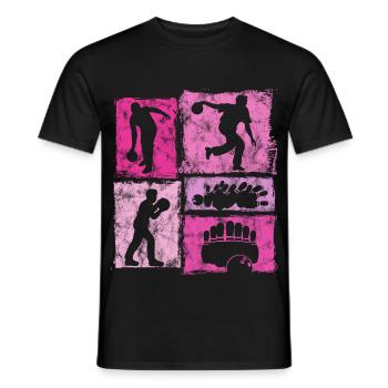 Bowling Kegeln Retro-Grafik Für Bowling Fans - Männer T-Shirt - Schwarz - Vorne - AI Model Male 178 light (178cm)