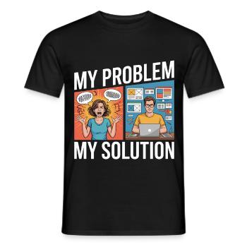 UX/UI Designer My Problem My Pictogram Dad Mom - Men's T-Shirt - black - Front - AI Model Male 178 light (178cm)
