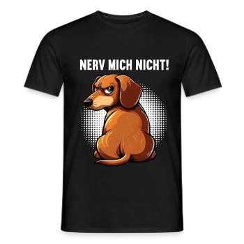 Nerv Mich Nicht Dackel Dackelbesitzer Dackelhalter - Männer T-Shirt - Schwarz - Vorne - AI Model Male 178 light (178cm)