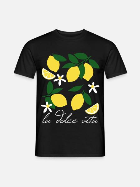 La Dolce Vita Zitronen - Männer T-Shirt - Schwarz