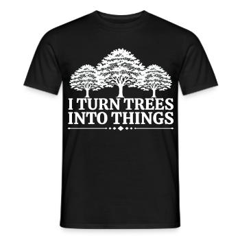 Ich mache aus Bäumen Dinge Zimmermann Humor Tischler - Männer T-Shirt - Schwarz - Vorne - AI Model Male 178 light (178cm)