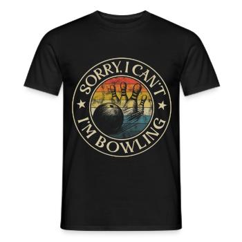 Bowling Tut Mir Leid, Ich Kann Nicht, Ich Kegle - Männer T-Shirt - Schwarz - Vorne - AI Model Male 178 light (178cm)
