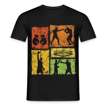 Boxen Retro-Stil Grafik Für Boxprofis - Männer T-Shirt - Schwarz - Vorne - AI Model Male 178 light (178cm)