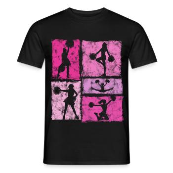 Cheerleader Squad Cheer Sport Vintage Stil - Männer T-Shirt - Schwarz - Vorne - AI Model Male 178 light (178cm)