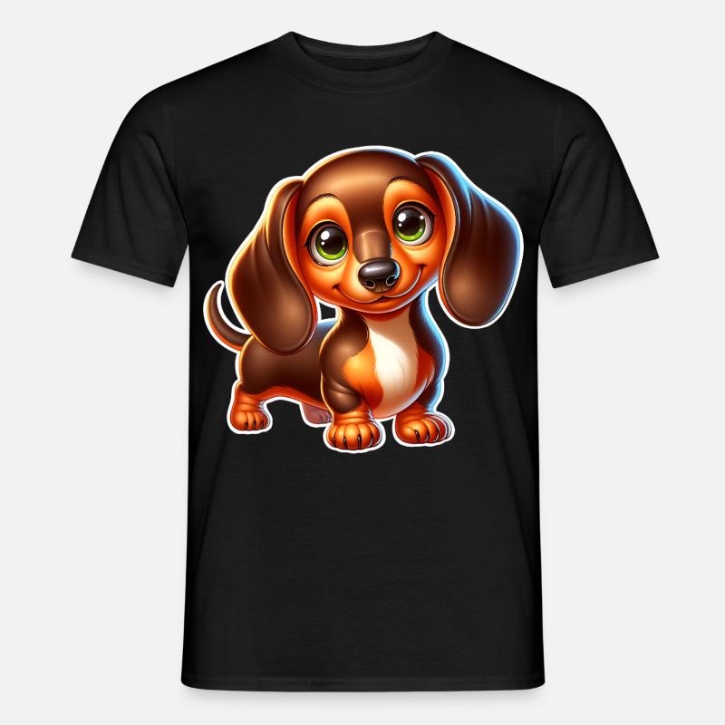 Dackel - Männer T-Shirt - Schwarz