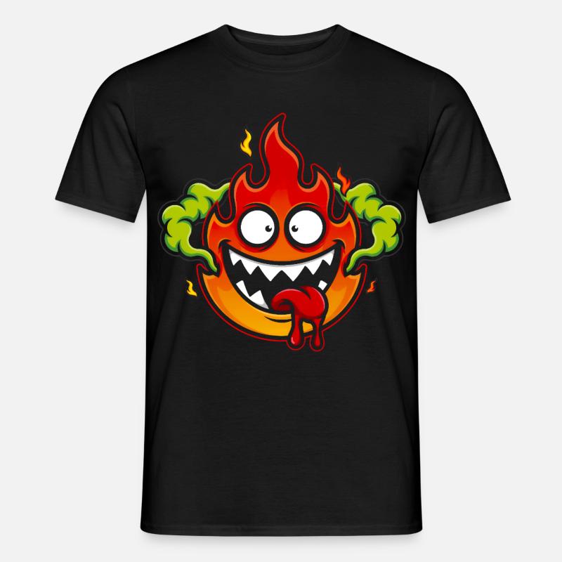 Crazy Fire Monster - Männer T-Shirt - Schwarz