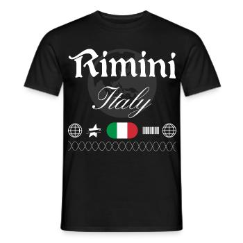 Rimini Italien Streetwear Reise Souvenir - Männer T-Shirt - Schwarz - Vorne - AI Model Male 178 light (178cm)