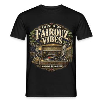 Libanon Libanese Raised On Fairouz Vibes - Männer T-Shirt - Schwarz - Vorne - AI Model Male 178 light (178cm)