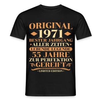 Original 1971 Bester Jahrgang 55. Geburtstag - Männer T-Shirt - Schwarz - Vorne - AI Model Male 178 light (178cm)