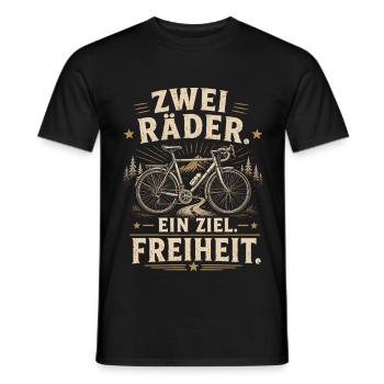 Zwei Räder Freiheit Fahrrad Shirt - Männer T-Shirt - Schwarz - Vorne - AI Model Male 178 light (178cm)