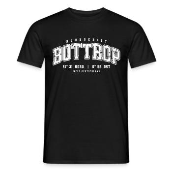 Bottrop Koordinaten Design–Ruhrgebiet College Stil - Männer T-Shirt - Schwarz - Vorne - AI Model Male 178 light (178cm)