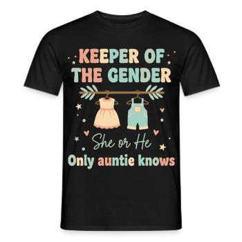 Gender Reveal Keeper Of The Gender Auntie Knows - Men's T-Shirt - black - Front - AI Model Male 178 light (178cm)