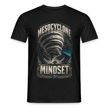 Mentalité du mésocyclone du chasseur de tempêtes - T-shirt homme - noir - Devant - AI Model Male 178 light (178cm)