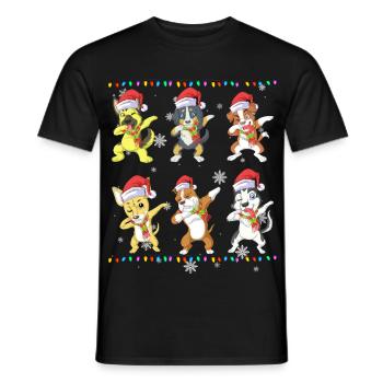 Lustiges Weihnachtswelpen-Geschenk zu Weihnachtshunden abtupfen - Männer T-Shirt - Schwarz - Vorne - AI Model Male 178 light (178cm)