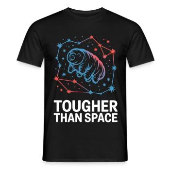 Bärtierchen Motiv Tougher Than Space - Männer T-Shirt - Schwarz - Vorne - AI Model Male 178 light (178cm)
