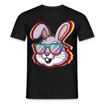 Joyeuse Pâques, douce chasse aux œufs du lapin, œufs de Pâques - T-shirt homme - noir - Devant - AI Model Male 178 light (178cm)