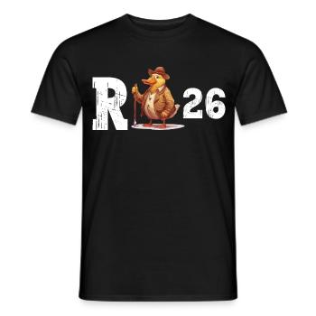 Pension 2026 Duck Pensioner Retired Funny - Men's T-Shirt - black - Front - AI Model Male 178 light (178cm)