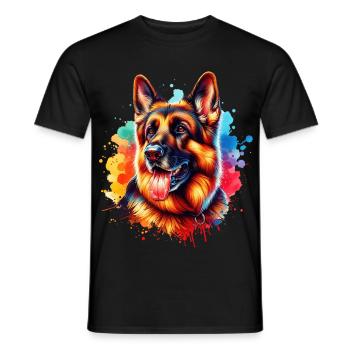 Motif du berger allemand - T-shirt homme - noir - Devant - AI Model Male 178 light (178cm)