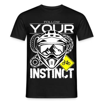 Folge Deinem Instinkt: Berg-MTB - Männer T-Shirt - Schwarz - Vorne - AI Model Male 178 light (178cm)