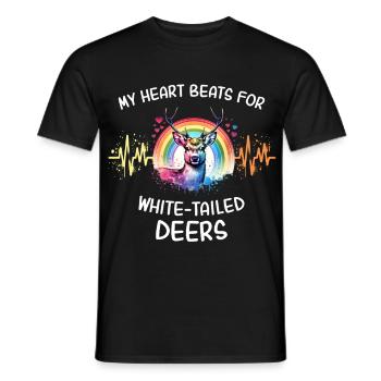 Ligne du cœur du cerf de Virginie - T-shirt homme - noir - Devant - AI Model Male 178 light (178cm)