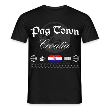 Pag Croatia Streetwear Travel Souvenir - Men's T-Shirt - black - Front - AI Model Male 178 light (178cm)