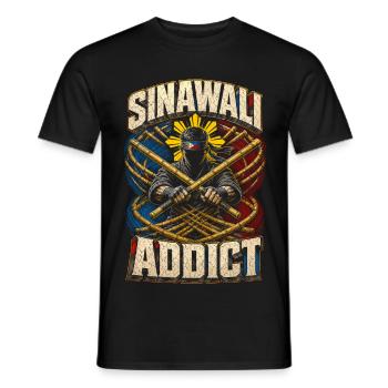 Escrima Arnis Arts Martiaux Sinawali - T-shirt homme - noir - Devant - AI Model Male 178 light (178cm)