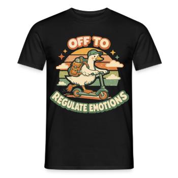 Duck Humor Emotions Funny Mental Health - Men's T-Shirt - black - Front - AI Model Male 178 light (178cm)