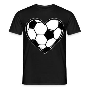 Heartball Football Love - Men's T-Shirt - black - Front - AI Model Male 178 light (178cm)