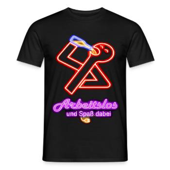 Arbeitslos und Spaß dabei! - Männer T-Shirt - Schwarz - Vorne - AI Model Male 178 light (178cm)