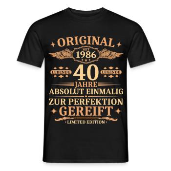 40. Geburtstag Jahrgang 1986 Geschenk Idee - Männer T-Shirt - Schwarz - Vorne - AI Model Male 178 light (178cm)