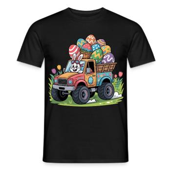 Frohe Ostern Süßer Osterhase Eiersuche Ostereier - Männer T-Shirt - Schwarz - Vorne - AI Model Male 178 light (178cm)