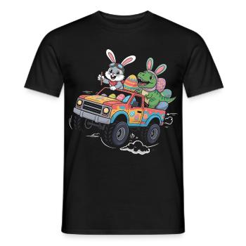 Frohe Ostern Süßer Osterhase Eiersuche Ostereier - Männer T-Shirt - Schwarz - Vorne - AI Model Male 178 light (178cm)