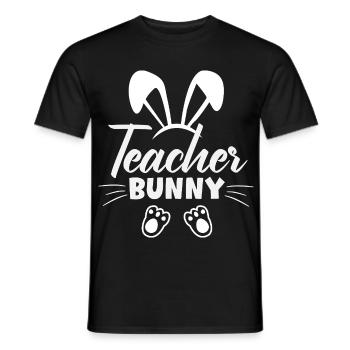 Joyeuse Pâques, douce chasse aux œufs du lapin, œufs de Pâques - T-shirt homme - noir - Devant - AI Model Male 178 light (178cm)