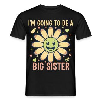 Gender Reveal Baby Shower Big Sister Baby - Men's T-Shirt - black - Front - AI Model Male 178 light (178cm)