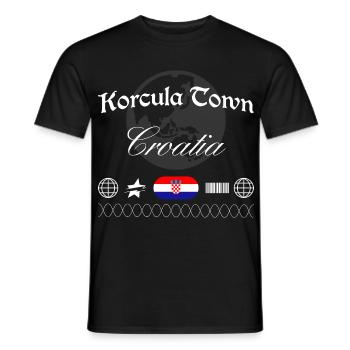Souvenir de voyage Korčula Croatia Streetwear - T-shirt homme - noir - Devant - AI Model Male 178 light (178cm)