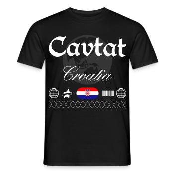 Cavtat Croatia Streetwear Travel Souvenir - Men's T-Shirt - black - Front - AI Model Male 178 light (178cm)