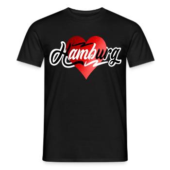 Hamburg  - Männer T-Shirt - Schwarz - Vorne - AI Model Male 178 light (178cm)