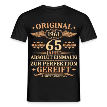 65. Geburtstag Jahrgang 1961 Geschenk - Männer T-Shirt - Schwarz - Vorne - AI Model Male 178 light (178cm)