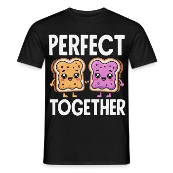 Look Partner Beurre de Cacahuète & Confiture Design - T-shirt homme - noir - Devant - AI Model Male 178 light (178cm)