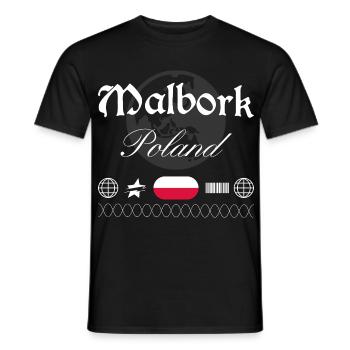 Malbork Poland Streetwear Travel Souvenir - Men's T-Shirt - black - Front - AI Model Male 178 light (178cm)
