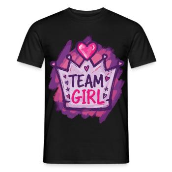 Révélation du sexe : équipe fille baby shower Maman Papa - T-shirt homme - noir - Devant - AI Model Male 178 light (178cm)