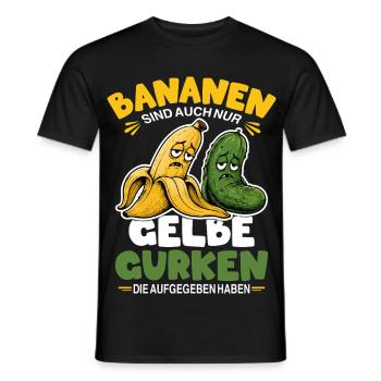 Bananen sind auch nur gelbe Gurken Humor Design - Männer T-Shirt - Schwarz - Vorne - AI Model Male 178 light (178cm)