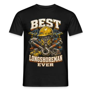 Docker Meilleur Docker de Tous les Temps - T-shirt homme - noir - Devant - AI Model Male 178 light (178cm)