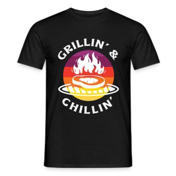 Grillin And Chillin Lustiger Grillmeister - Männer T-Shirt - Schwarz - Vorne - AI Model Male 178 light (178cm)