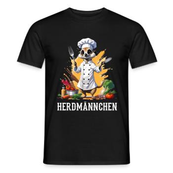 Herdmännchen Erdmännchen Koch Kochen Wortspiel - Männer T-Shirt - Schwarz - Vorne - AI Model Male 178 light (178cm)