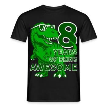 DINO 8 ANS DE DINOSAURE 8E ANNIVERSAIRE - T-shirt homme - noir - Devant - AI Model Male 178 light (178cm)