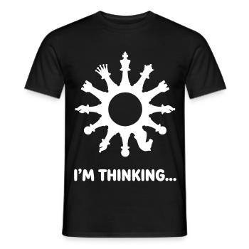 I'm Thinking Game of Chess - Men's T-Shirt - black - Front - AI Model Male 178 light (178cm)