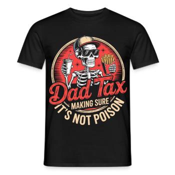 Dad Tax Skeleton Snack Tee - Men's T-Shirt - black - Front - AI Model Male 178 light (178cm)